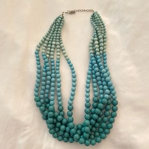 Large layered beaded necklace